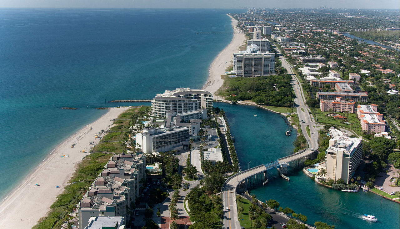 Aerial View of Baca Raton Inlet Boca Raton Florida