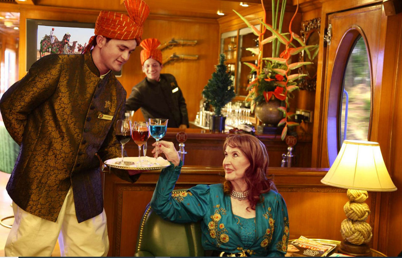 Welcome toast aboard the Maharajas Express