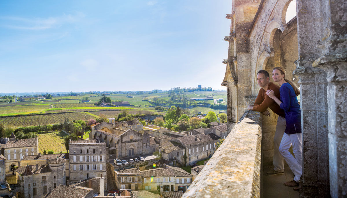 Taking in the view from the Saint-Emilion Belltower in France