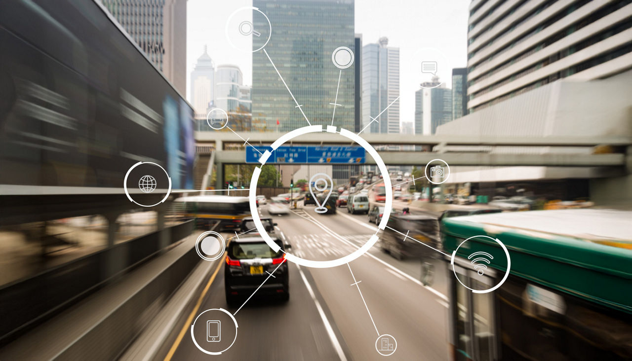 Smart transportation technology smart city concept