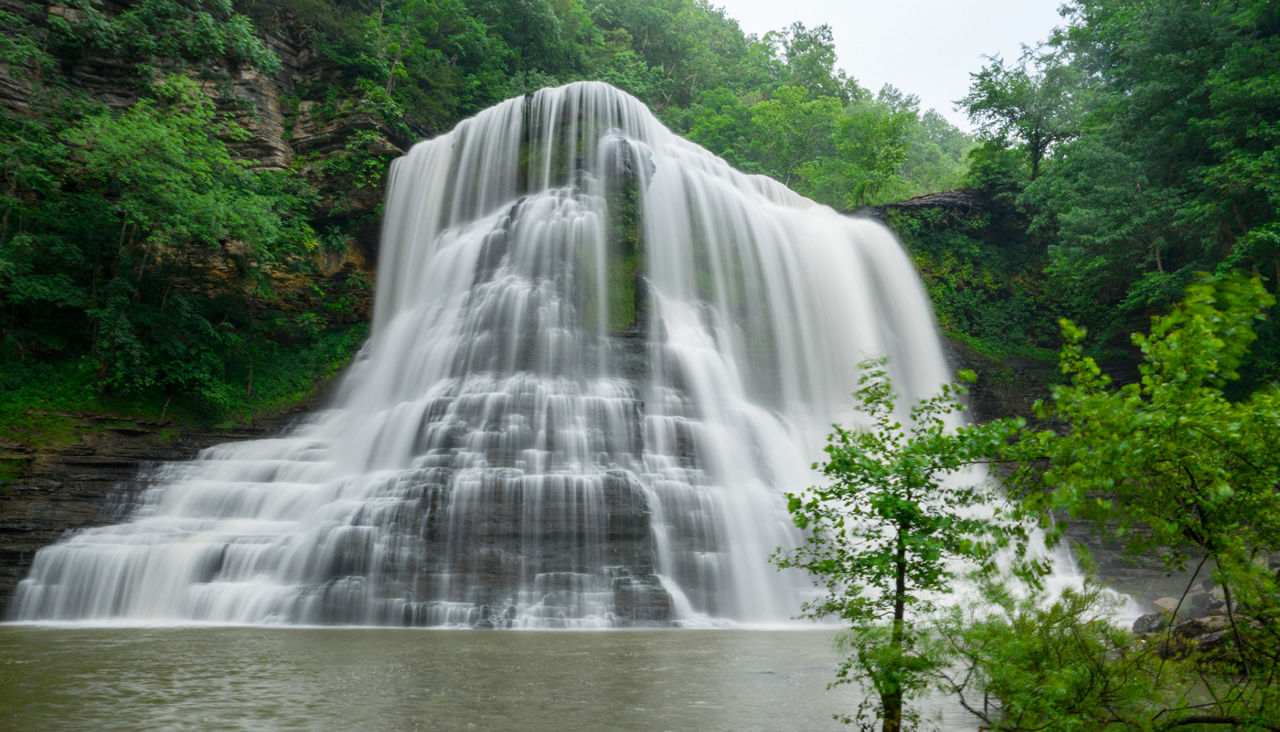 Burgess Falls on Foggy Tennessee Morning