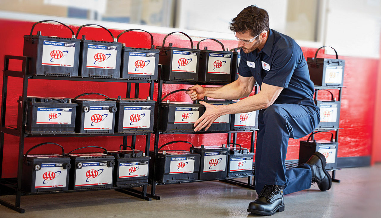 AAA car care tech stocking AAA branded batteries