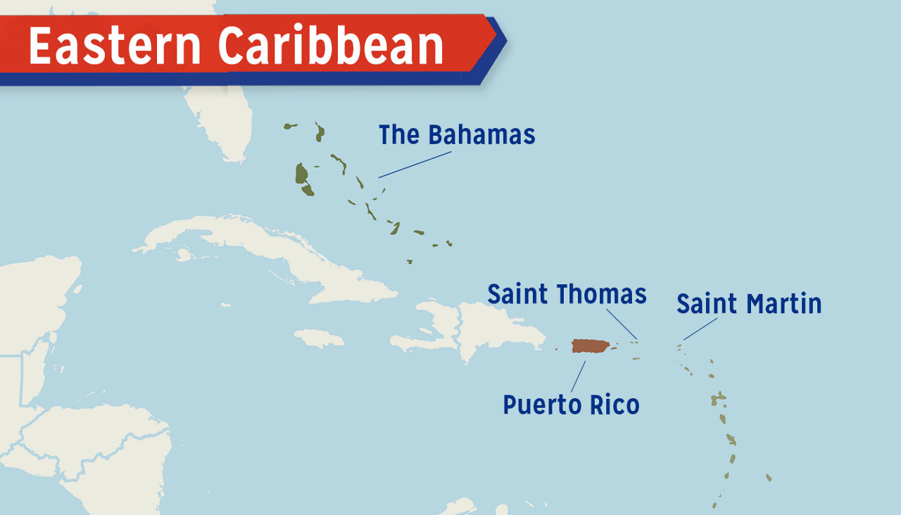 Eastern Caribbean map