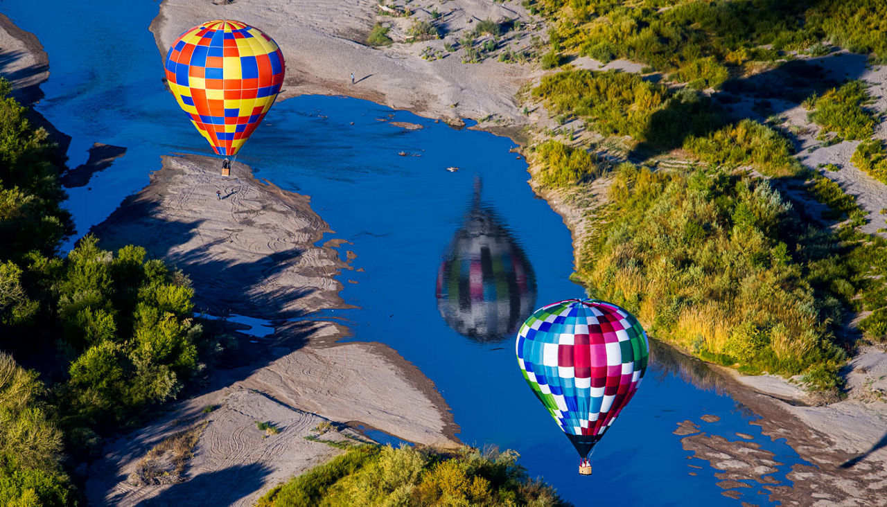 Hot Air Balloons Over the Rio Grande