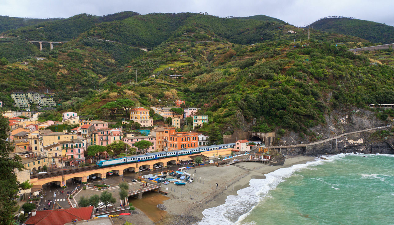 Overhead of Monterosso al Mare, Cinque Terre Italy