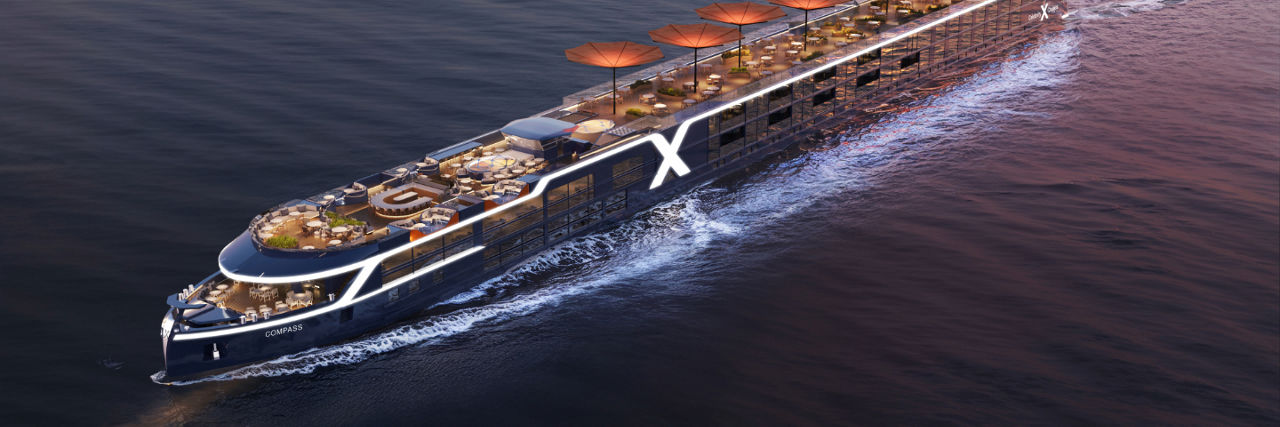 Celebrity Cruise Ship aerial view