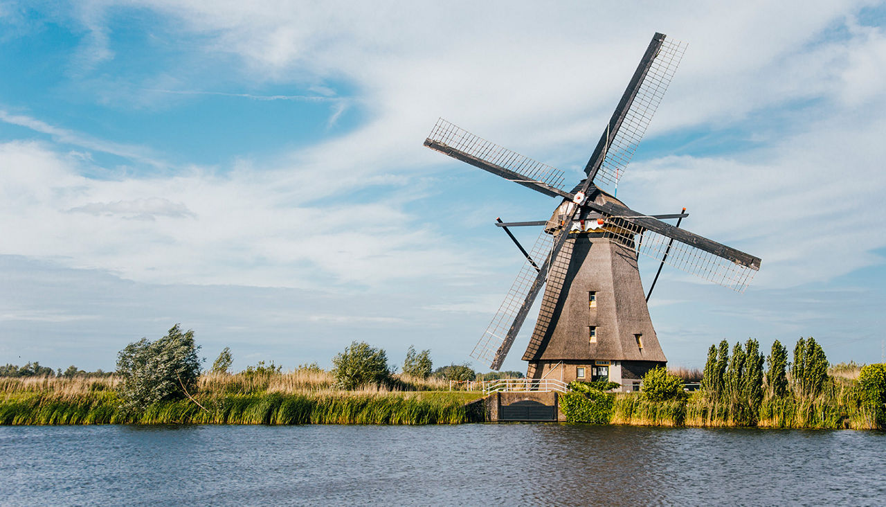 Windmill in Kinderdijk, Netherlands