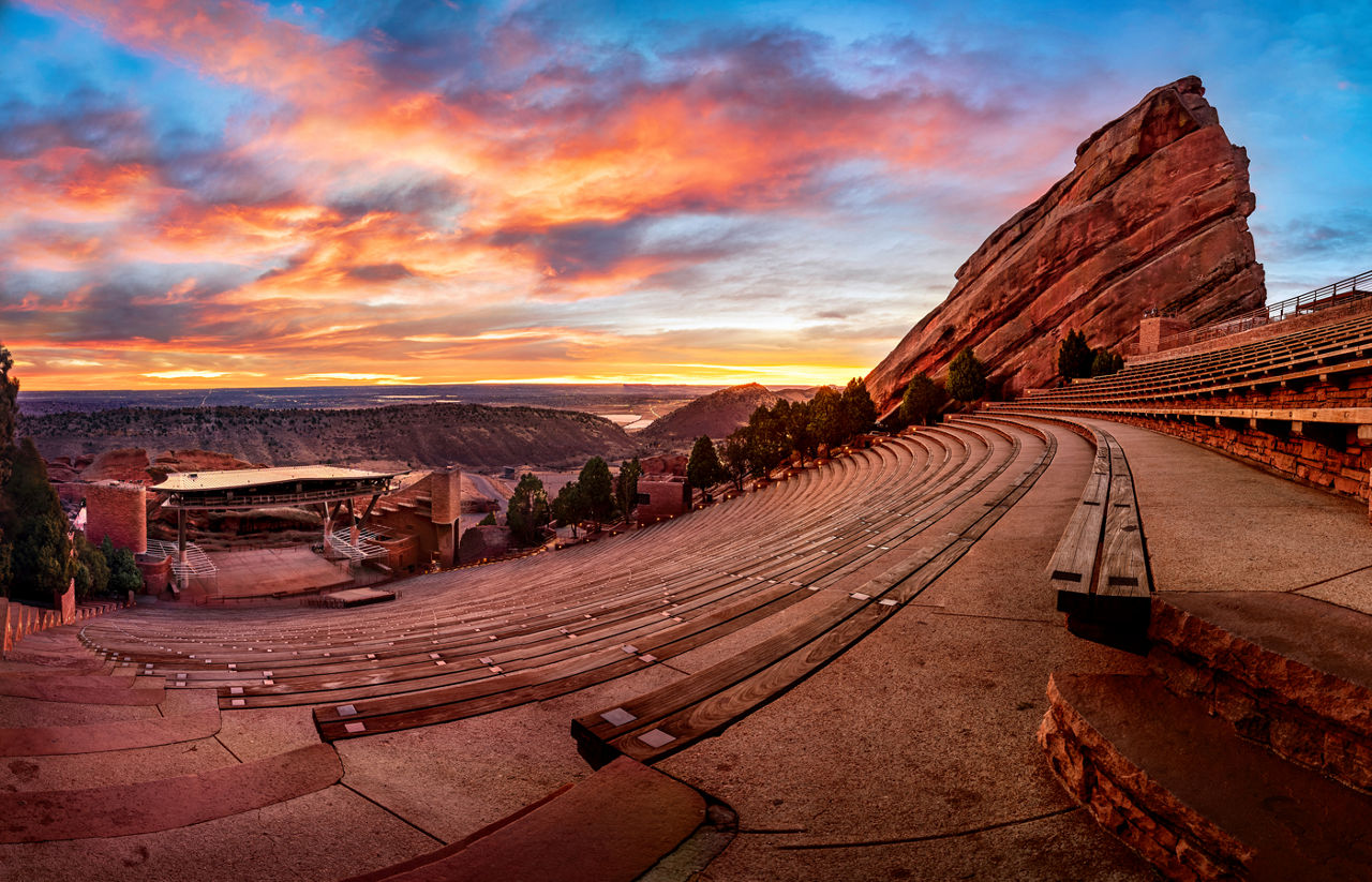 Red Rocks at sunrise, near Denver Colorado