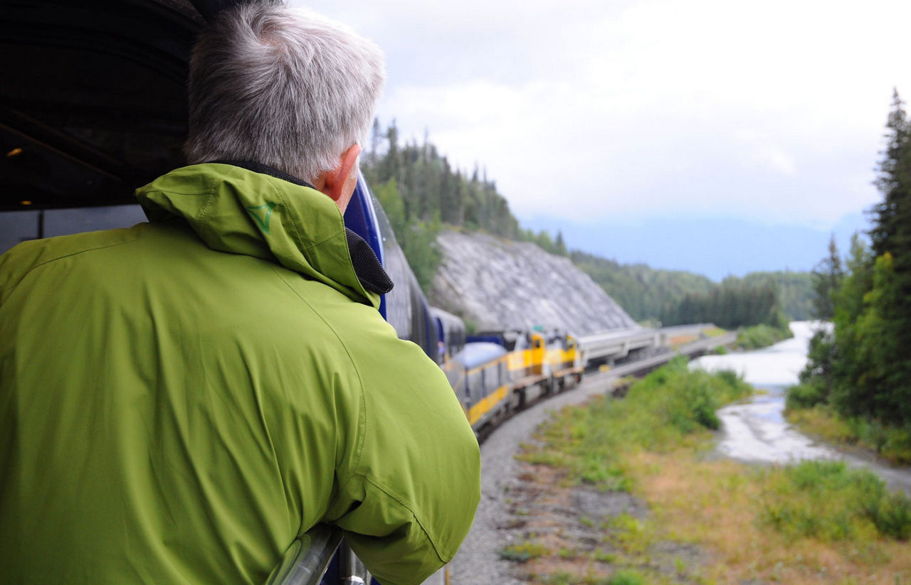 Scenic Alaska Railroad and sightseeing train