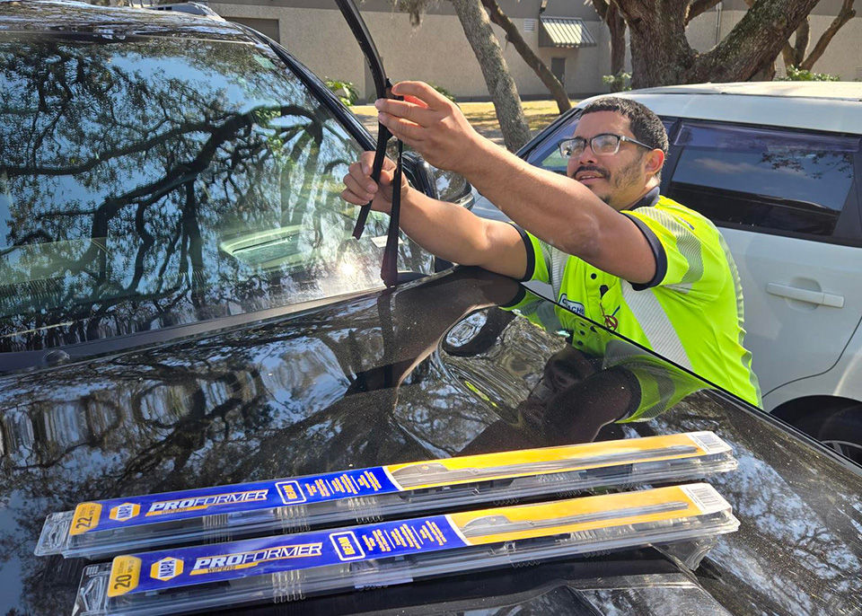 AAA tech installing wiper blades
