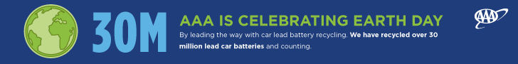 Earth Day battery recycling banner