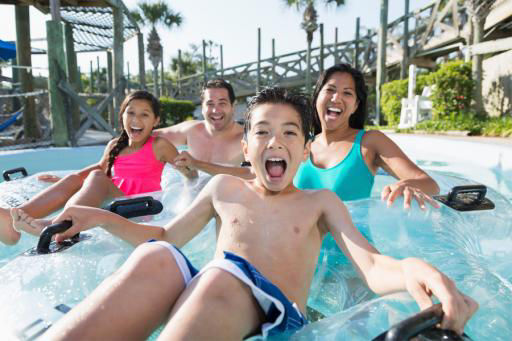 Family in a waterpark