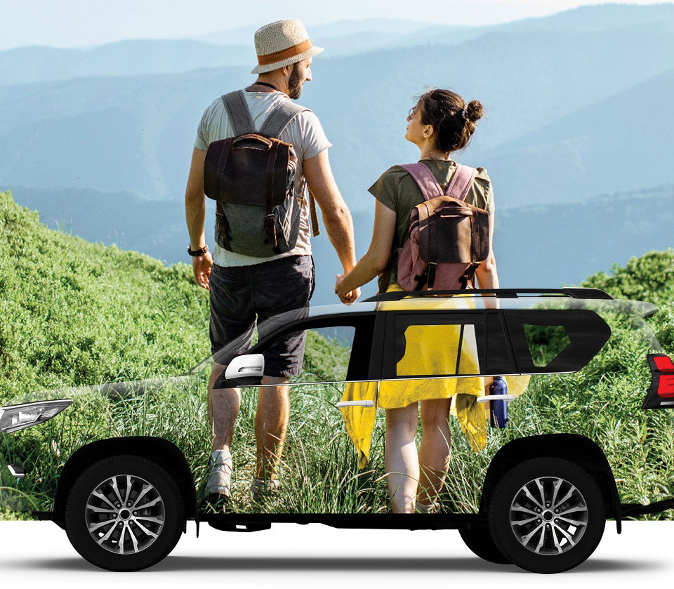 AAA and Hertz SUV Rental with couple hiking
