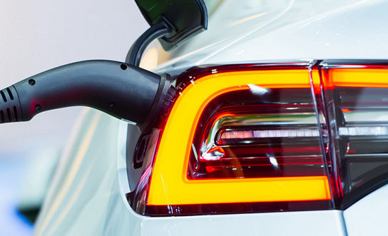 Electric Vehicle at a Charging Station