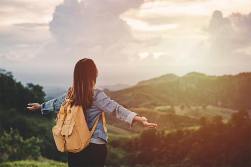 Person overlooking valley