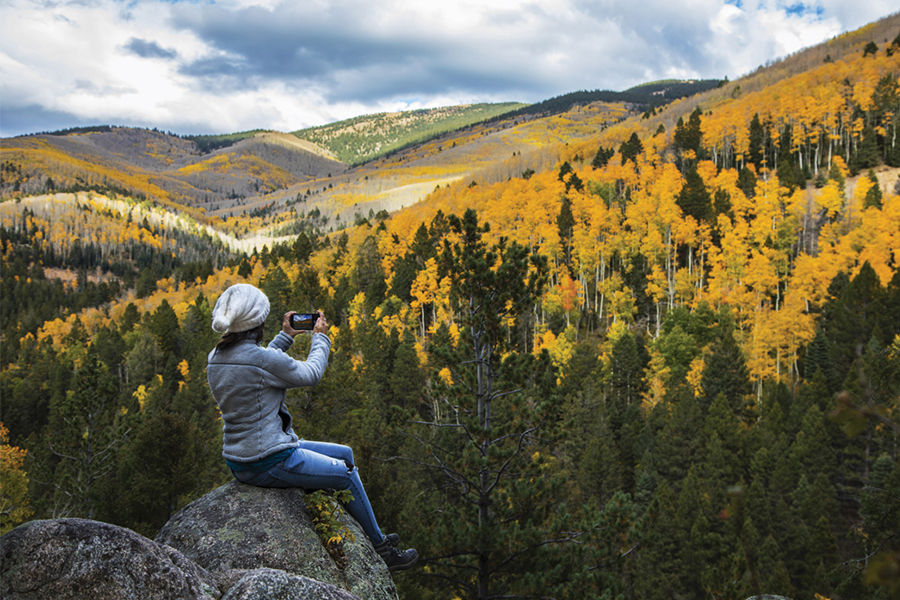 Hiker on a Trail Near Santa Fe