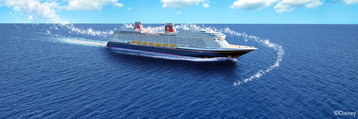 Disney cruise ship on the ocean