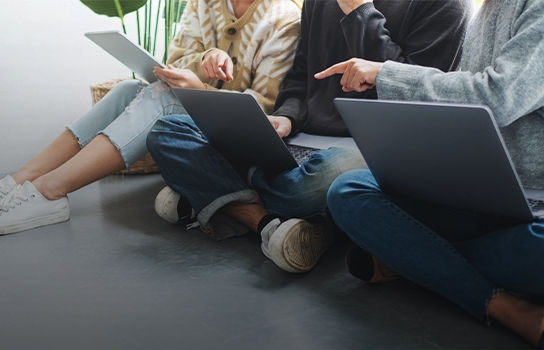 Students on their laptops