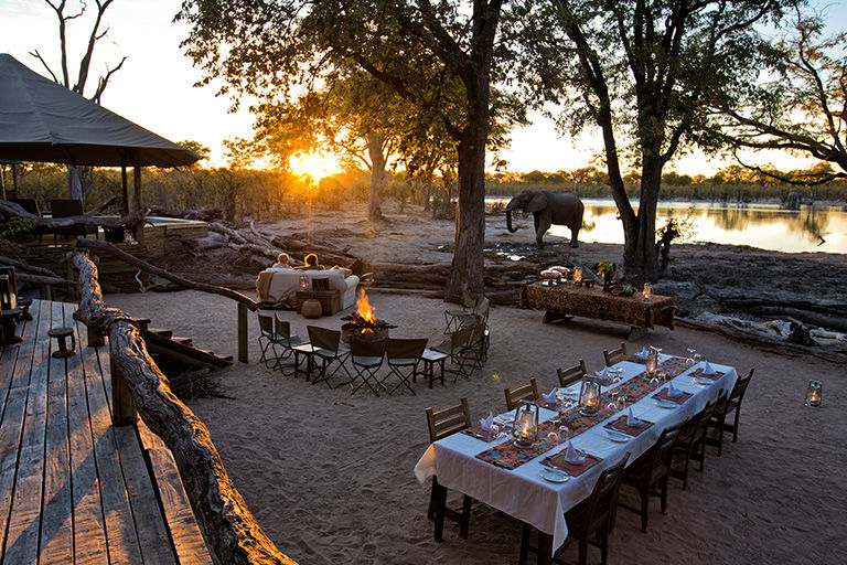 Hyena Pan lodge is situated in the Khwai Private Reserve in Botswana.