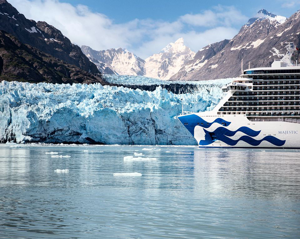 Majestic Princess ship in Glacier Bay, Alaska.