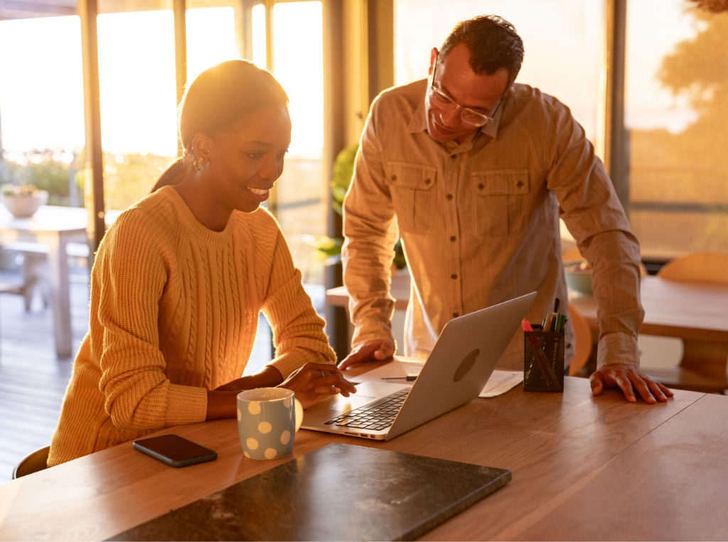 couple looking at laptop