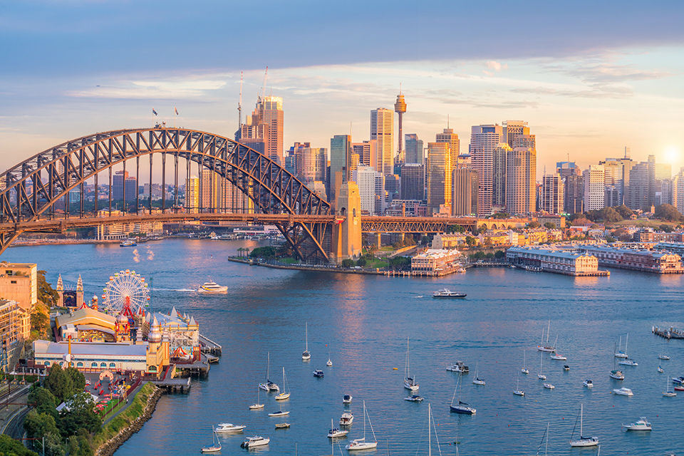 Downtown Sydney skyline in Australia.
