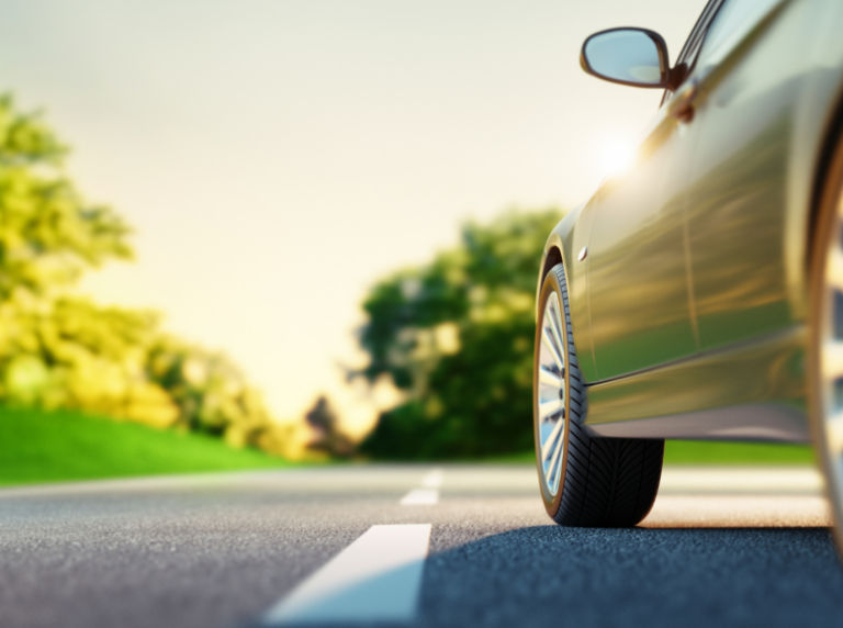 Car on open road.