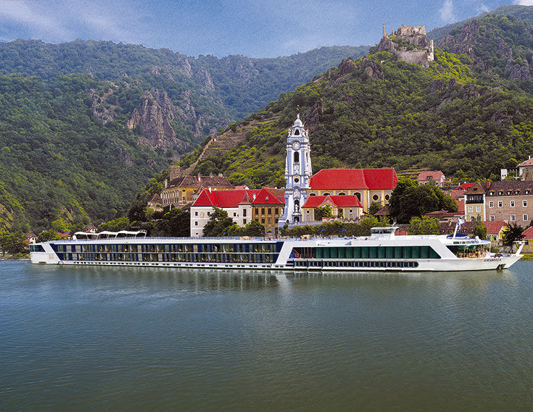 AmaWaterways ship on a river cruise in Europe.