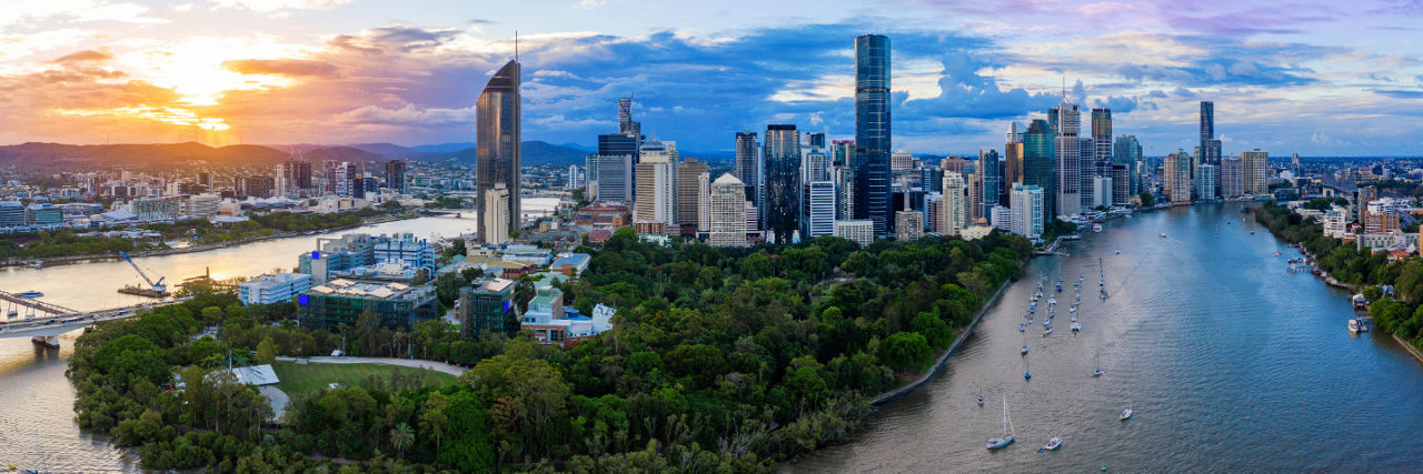 Skyline of Brisbane in Queensland, Australia