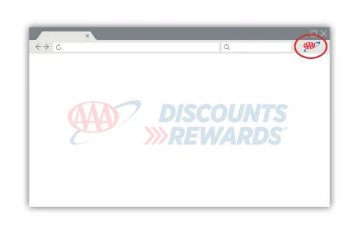 Example of a web browser showing AAA logo near the URL address bar