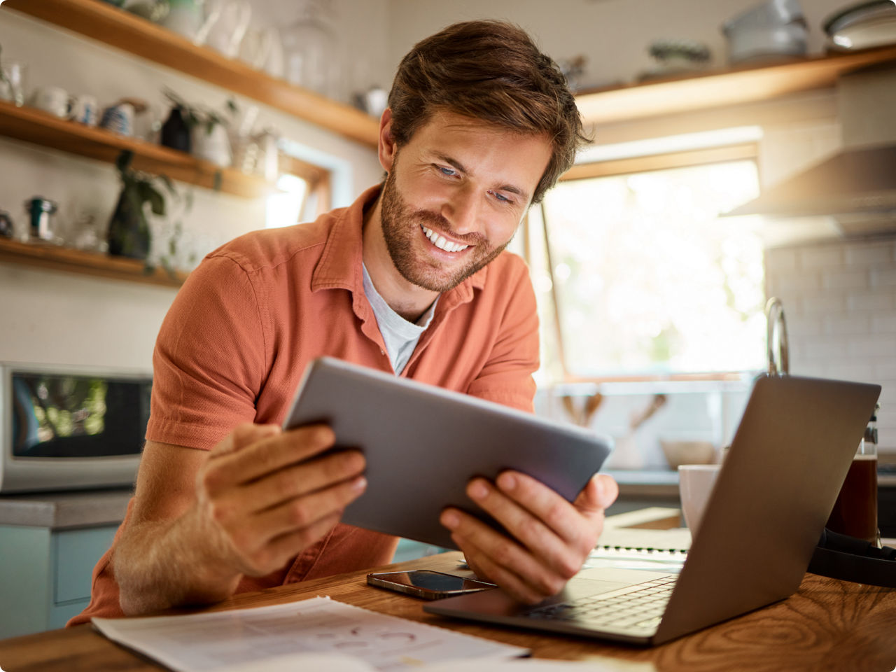 man checking out a webcast