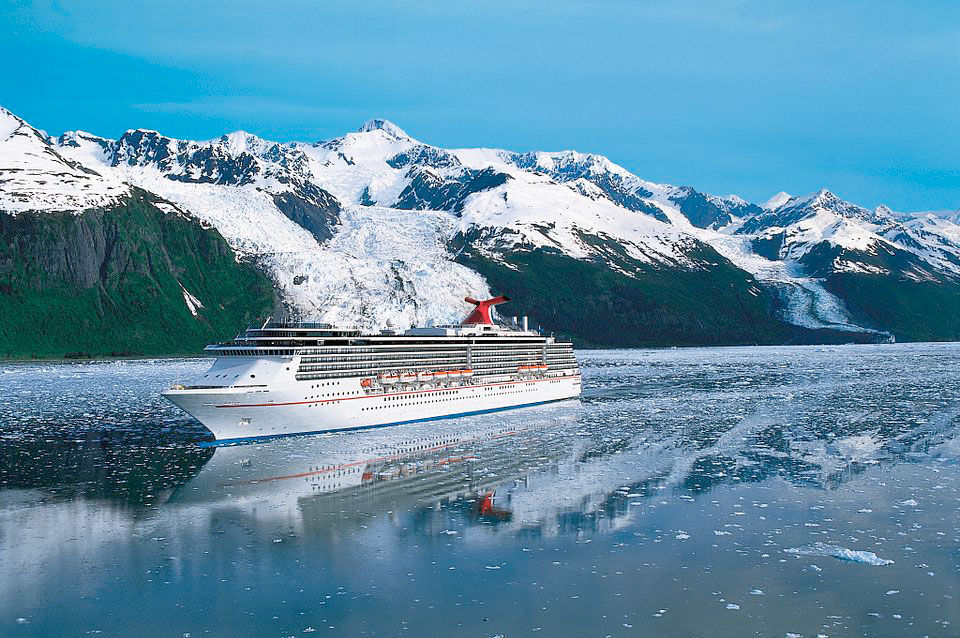 Carnival cruise ship in Alaska waters.