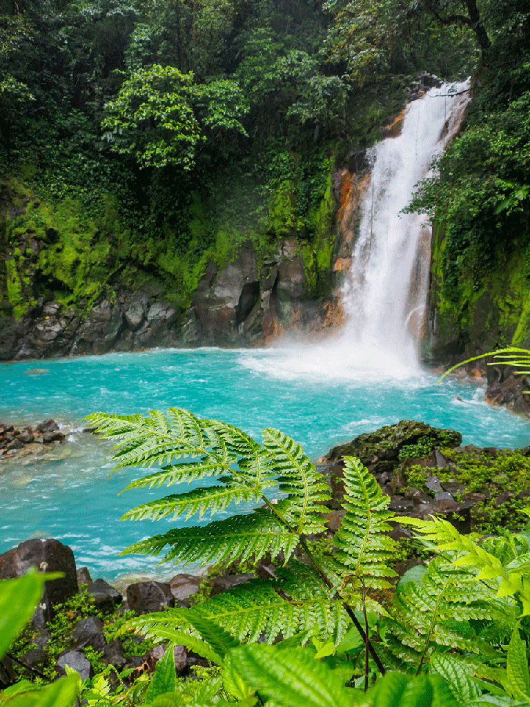 A beautiful waterfall in Costa Rica