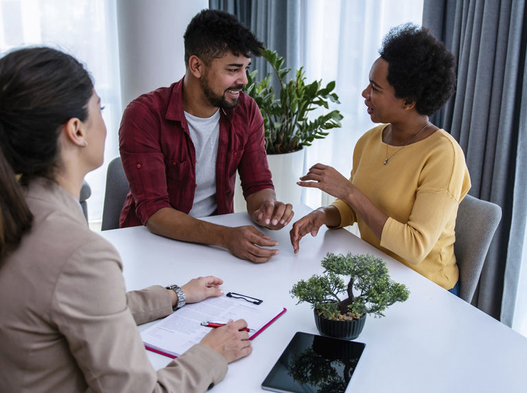 Couple with a financial advisor