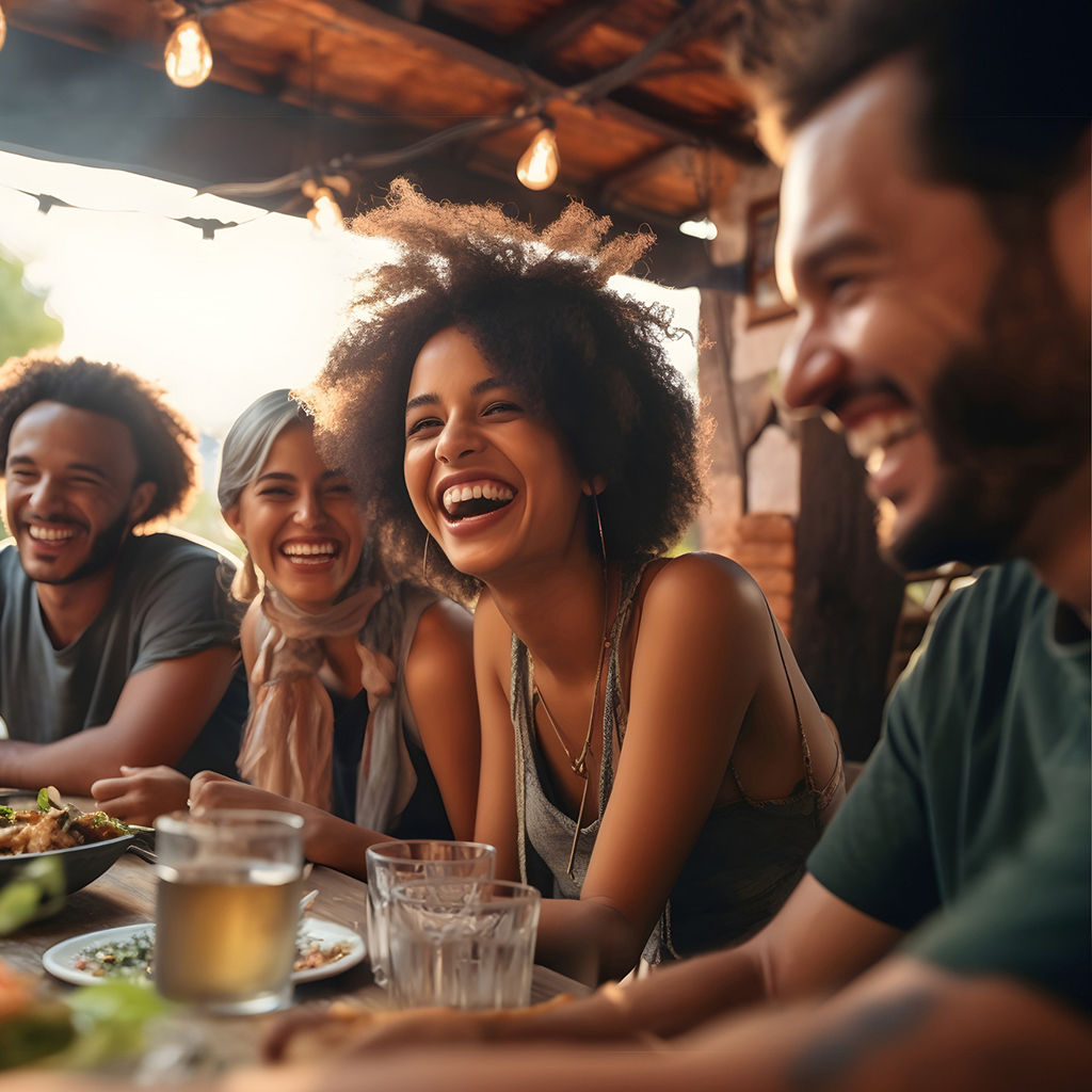 friends enjoying dinner