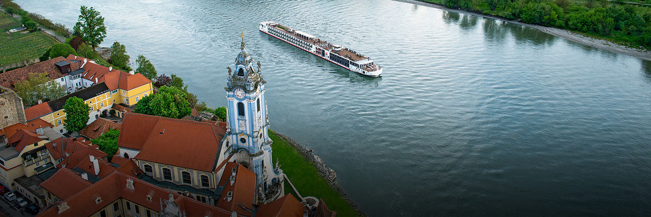 River Cruise Ship in Durnstein Austria