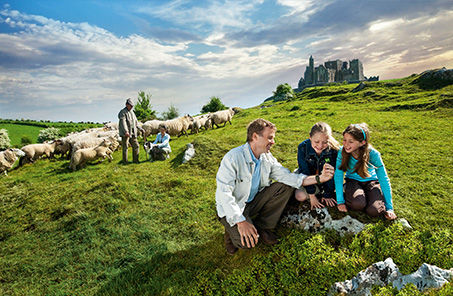 Disney Cruise Line Europe family in green field