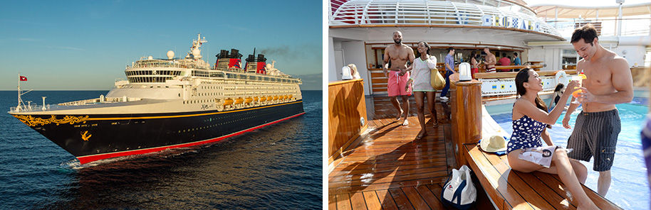 Disney Cruise Line ship couples at pool