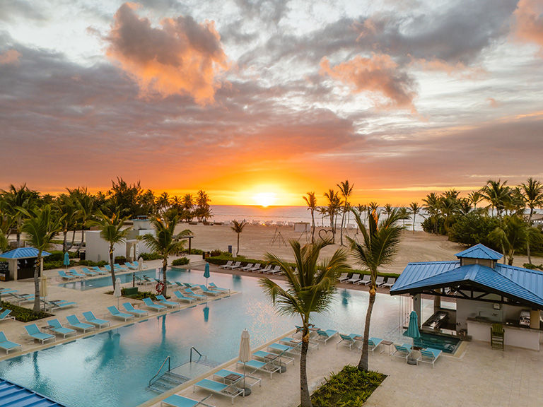 A beautiful sunset at the Dreams Cap Cana Resort.
