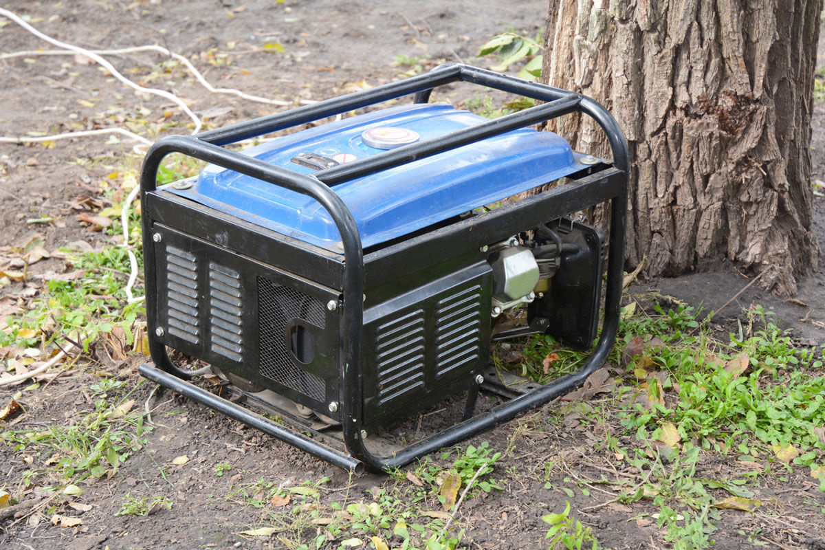 A close-up view of a portable generator