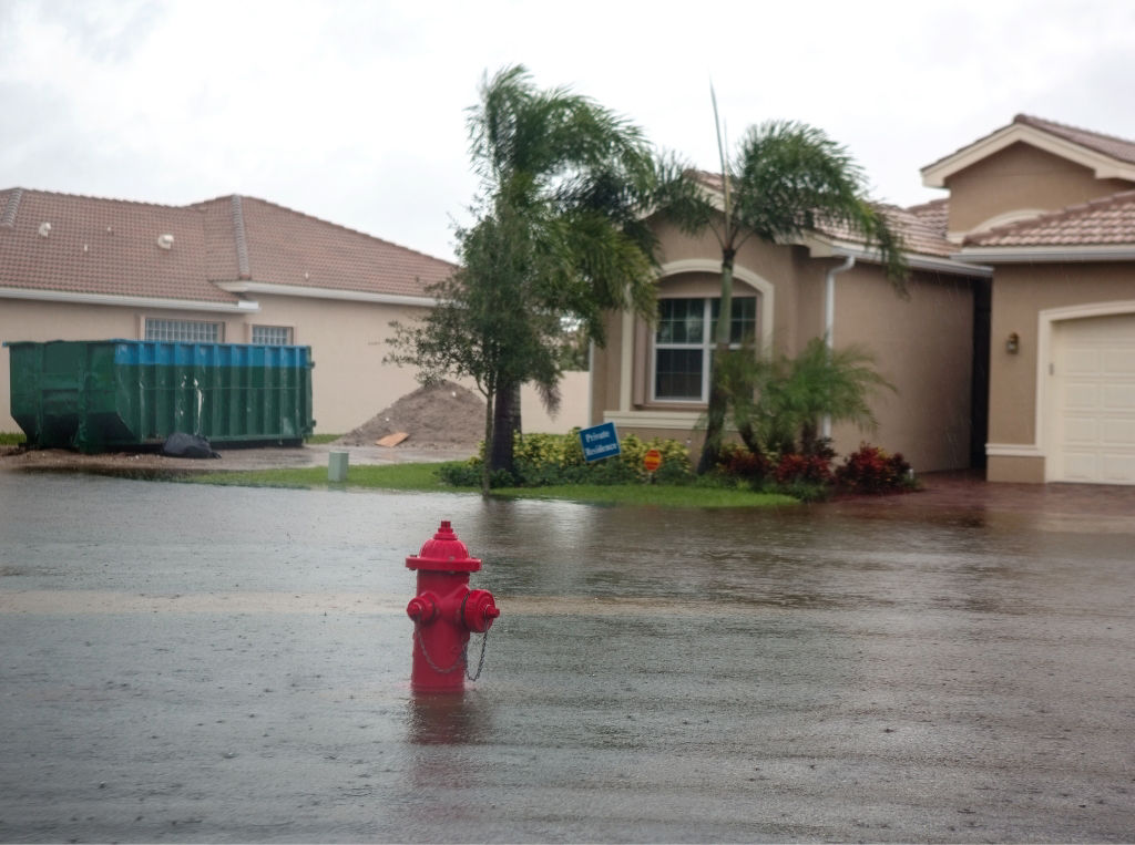 flooded neighborhood street