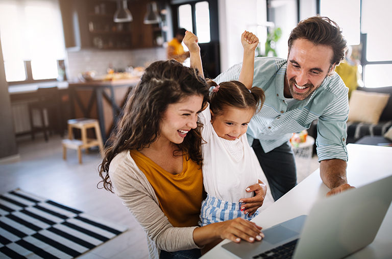 Happy family enjoying their time together.