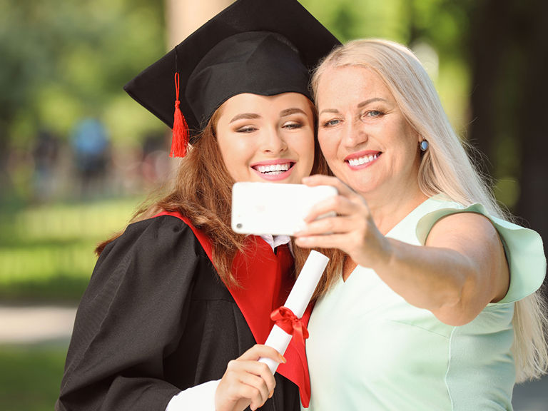 mother with graduating daughter
