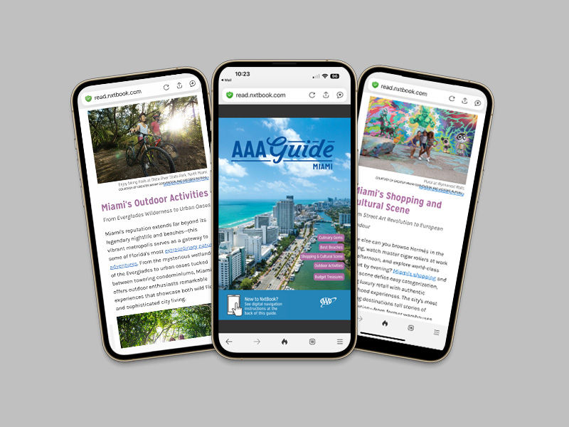 Miami guidebook displayed on smarthphone