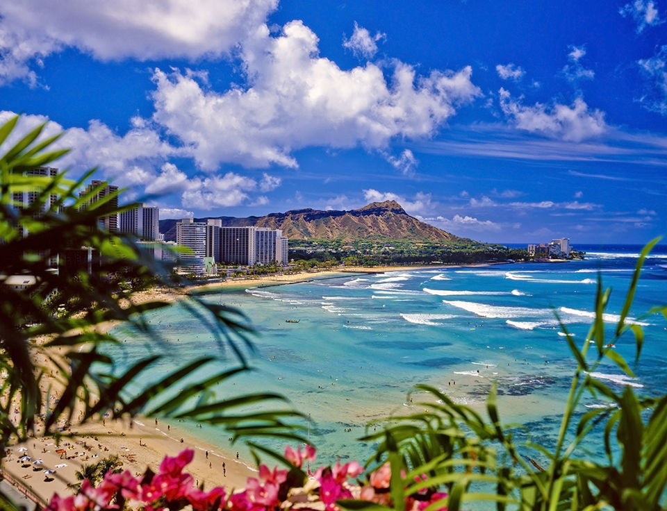 The beach at Waikiki, Hawaii with Princess Cruises.