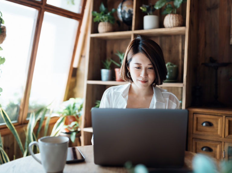 Woman on computer