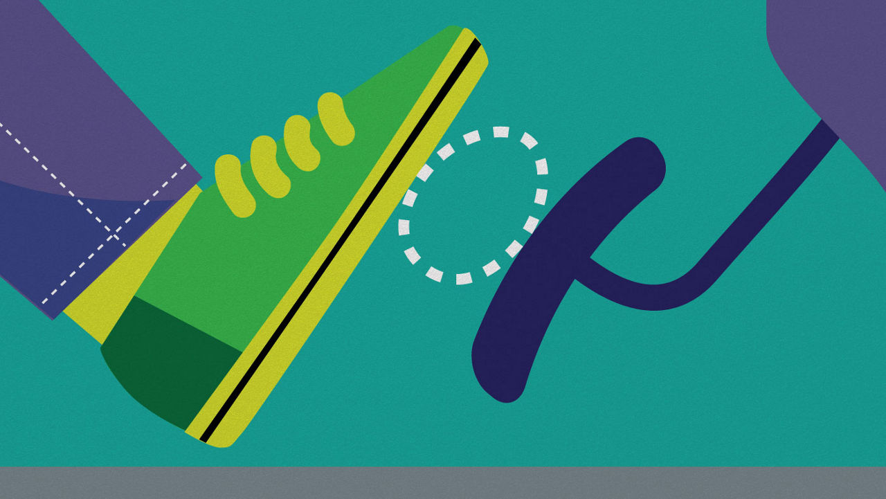 illustration of a foot lightly on the gas petal of a car.