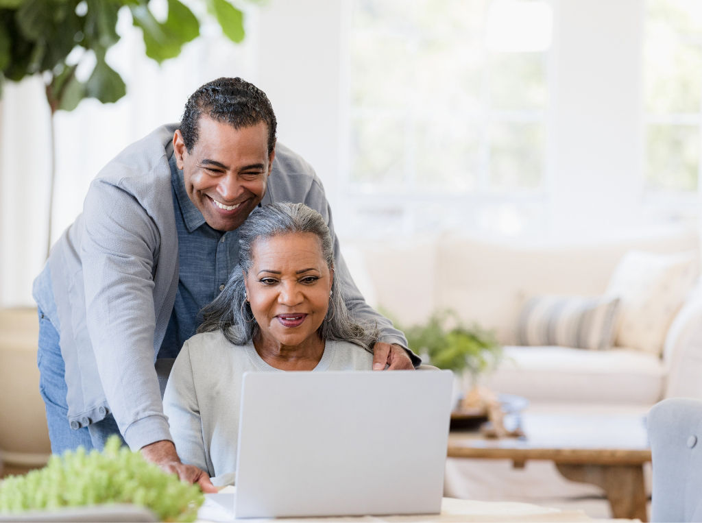 couple looking at laptop