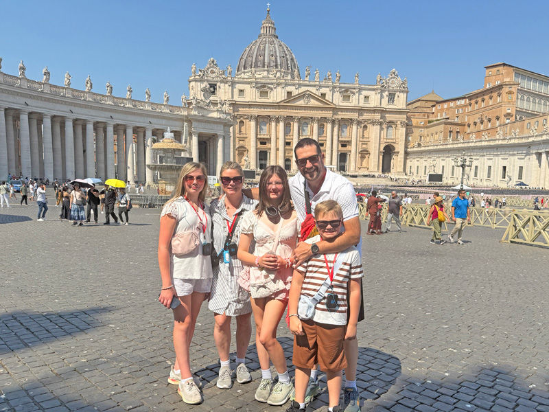 Ashley Carter and family in Italy