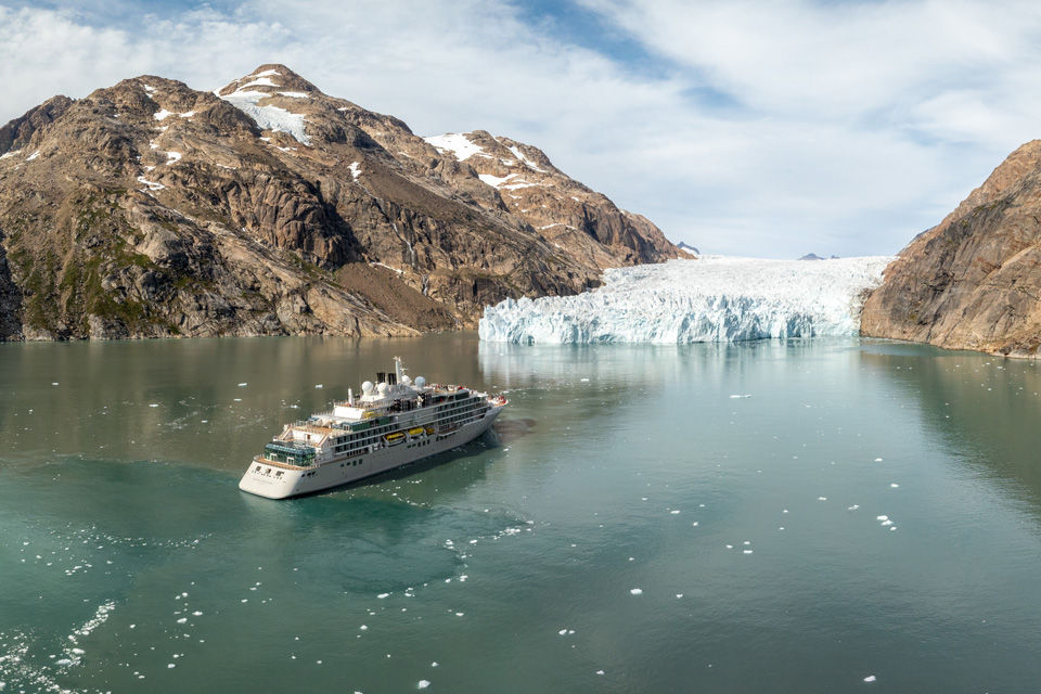 Silversea expedition ship in Antarctica